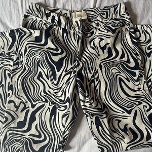 Paloma Wool Black and White Straight Leg Pants